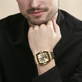 Buy Shop Guess Phoenix Multi Function Gold Dial Gold Steel Strap Watch for Men - GW0456G2 USA Online