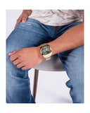 Buy Shop Guess Phoenix Multi Function Green Dial Gold Steel Strap Watch for Men - GW0456G3 USA Online