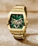 Buy Shop Guess Phoenix Multi Function Green Dial Gold Steel Strap Watch for Men - GW0456G3 USA Online