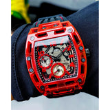 Buy Shop Guess Phoenix Multifunction Analog Red Dial Black Silicone Strap Watch For Men - GW0499G4 USA Online