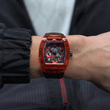 Buy Shop Guess Phoenix Multifunction Analog Red Dial Black Silicone Strap Watch For Men - GW0499G4 USA Online