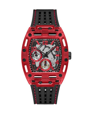 Buy Shop Guess Phoenix Multifunction Analog Red Dial Black Silicone Strap Watch For Men - GW0499G4 USA Online