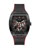 Buy Shop Guess Phoenix Multifunction Black Dial Black & Red Rubber Strap Watch for Men - GW0202G7 USA Online