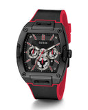 Buy Shop Guess Phoenix Multifunction Black Dial Black & Red Rubber Strap Watch for Men - GW0202G7 USA Online