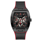 Buy Shop Guess Phoenix Multifunction Black Dial Black & Red Rubber Strap Watch for Men - GW0202G7 USA Online