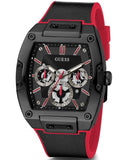 Buy Shop Guess Phoenix Multifunction Black Dial Black & Red Rubber Strap Watch for Men - GW0202G7 USA Online