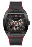 Buy Shop Guess Phoenix Multifunction Black Dial Black & Red Rubber Strap Watch for Men - GW0202G7 USA Online