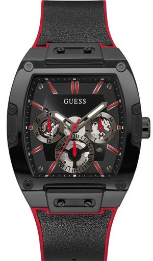 Buy Shop Guess Phoenix Multifunction Black Dial Black & Red Rubber Strap Watch for Men - GW0202G7 USA Online