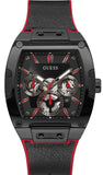Buy Shop Guess Phoenix Multifunction Black Dial Black & Red Rubber Strap Watch for Men - GW0202G7 USA Online