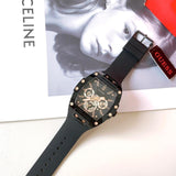 Buy Shop Guess Phoenix Multifunction Black Dial Black Silicone Strap Watch For Men - GW0203G8 USA Online