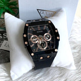Buy Shop Guess Phoenix Multifunction Black Dial Black Silicone Strap Watch For Men - GW0203G8 USA Online