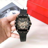 Buy Shop Guess Phoenix Multifunction Black Dial Black Silicone Strap Watch For Men - GW0203G8 USA Online