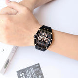 Buy Shop Guess Phoenix Multifunction Black Dial Black Silicone Strap Watch For Men - GW0203G8 USA Online