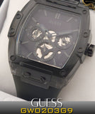 Buy Shop Guess Phoenix Multifunction Black Dial Grey Silicone Strap Watch For Men - GW0203G9 USA Online
