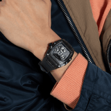Buy Shop Guess Phoenix Multifunction Black Dial Grey Silicone Strap Watch For Men - GW0203G9 USA Online