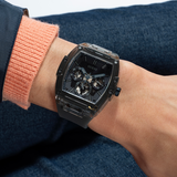 Buy Shop Guess Phoenix Multifunction Black Dial Grey Silicone Strap Watch For Men - GW0203G9 USA Online