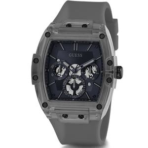 Buy Shop Guess Phoenix Multifunction Black Dial Grey Silicone Strap Watch For Men - GW0203G9 USA Online