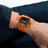 Buy Shop Guess Phoenix Multifunction Black Dial Orange Rubber Strap Watch For Men - GW0203G10 USA Online