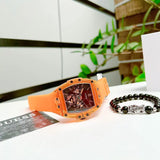 Buy Shop Guess Phoenix Multifunction Black Dial Orange Rubber Strap Watch For Men - GW0203G10 USA Online