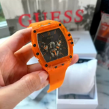 Buy Shop Guess Phoenix Multifunction Black Dial Orange Rubber Strap Watch For Men - GW0203G10 USA Online