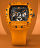 Buy Shop Guess Phoenix Multifunction Black Dial Orange Rubber Strap Watch For Men - GW0203G10 USA Online