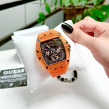 Buy Shop Guess Phoenix Multifunction Black Dial Orange Rubber Strap Watch For Men - GW0203G10 USA Online