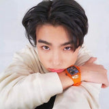 Buy Shop Guess Phoenix Multifunction Black Dial Orange Rubber Strap Watch For Men - GW0203G10 USA Online