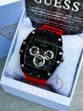 Buy Shop Guess Phoenix Multifunction Black Dial Red Rubber Strap Watch for Men - GW0203G4 USA Online