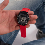 Buy Shop Guess Phoenix Multifunction Black Dial Red Rubber Strap Watch for Men - GW0203G4 USA Online