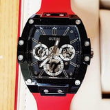 Buy Shop Guess Phoenix Multifunction Black Dial Red Rubber Strap Watch for Men - GW0203G4 USA Online