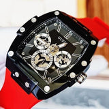 Buy Shop Guess Phoenix Multifunction Black Dial Red Rubber Strap Watch for Men - GW0203G4 USA Online