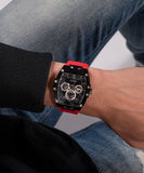 Buy Shop Guess Phoenix Multifunction Black Dial Red Rubber Strap Watch for Men - GW0203G4 USA Online