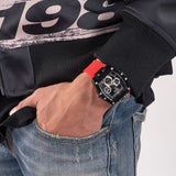 Buy Shop Guess Phoenix Multifunction Black Dial Red Rubber Strap Watch for Men - GW0203G4 USA Online
