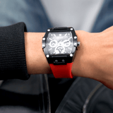 Buy Shop Guess Phoenix Multifunction Black Dial Red Rubber Strap Watch for Men - GW0203G4 USA Online