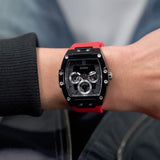 Buy Shop Guess Phoenix Multifunction Black Dial Red Rubber Strap Watch for Men - GW0203G4 USA Online