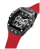 Buy Shop Guess Phoenix Multifunction Black Dial Red Rubber Strap Watch for Men - GW0203G4 USA Online