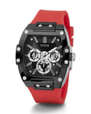 Buy Shop Guess Phoenix Multifunction Black Dial Red Rubber Strap Watch for Men - GW0203G4 USA Online