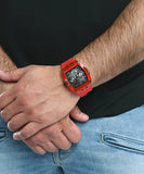 Buy Shop Guess Phoenix Multifunction Black Dial Red Rubber Strap Watch for Men - GW0203G5 USA Online