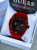 Buy Shop Guess Phoenix Multifunction Black Dial Red Rubber Strap Watch for Men - GW0203G5 USA Online