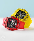 Buy Shop Guess Phoenix Multifunction Black Dial Red Rubber Strap Watch for Men - GW0203G5 USA Online