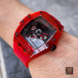 Buy Shop Guess Phoenix Multifunction Black Dial Red Rubber Strap Watch for Men - GW0203G5 USA Online