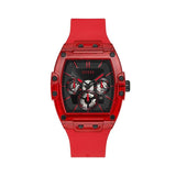 Buy Shop Guess Phoenix Multifunction Black Dial Red Rubber Strap Watch for Men - GW0203G5 USA Online