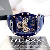 Buy Shop Guess Phoenix Multifunction Blue Dial Blue Rubber Strap Watch for Men - GW0203G7 USA Online