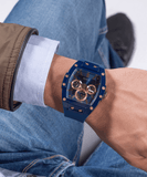 Buy Shop Guess Phoenix Multifunction Blue Dial Blue Rubber Strap Watch for Men - GW0203G7 USA Online