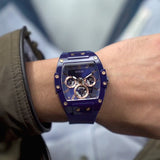Buy Shop Guess Phoenix Multifunction Blue Dial Blue Rubber Strap Watch for Men - GW0203G7 USA Online
