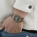 Buy Shop Guess Phoenix Multifunction Blue Dial Brown Leather Strap Watch for Men - GW0202G2 USA Online