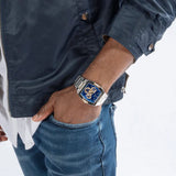 Buy Shop Guess Phoenix Multifunction Blue Dial Silver Steel Strap Watch For Men - GW0456G5 USA Online