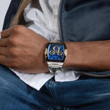 Buy Shop Guess Phoenix Multifunction Blue Dial Silver Steel Strap Watch For Men - GW0456G5 USA Online