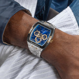 Buy Shop Guess Phoenix Multifunction Blue Dial Silver Steel Strap Watch For Men - GW0456G5 USA Online