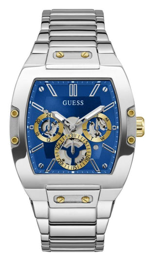 Buy Shop Guess Phoenix Multifunction Blue Dial Silver Steel Strap Watch For Men - GW0456G5 USA Online